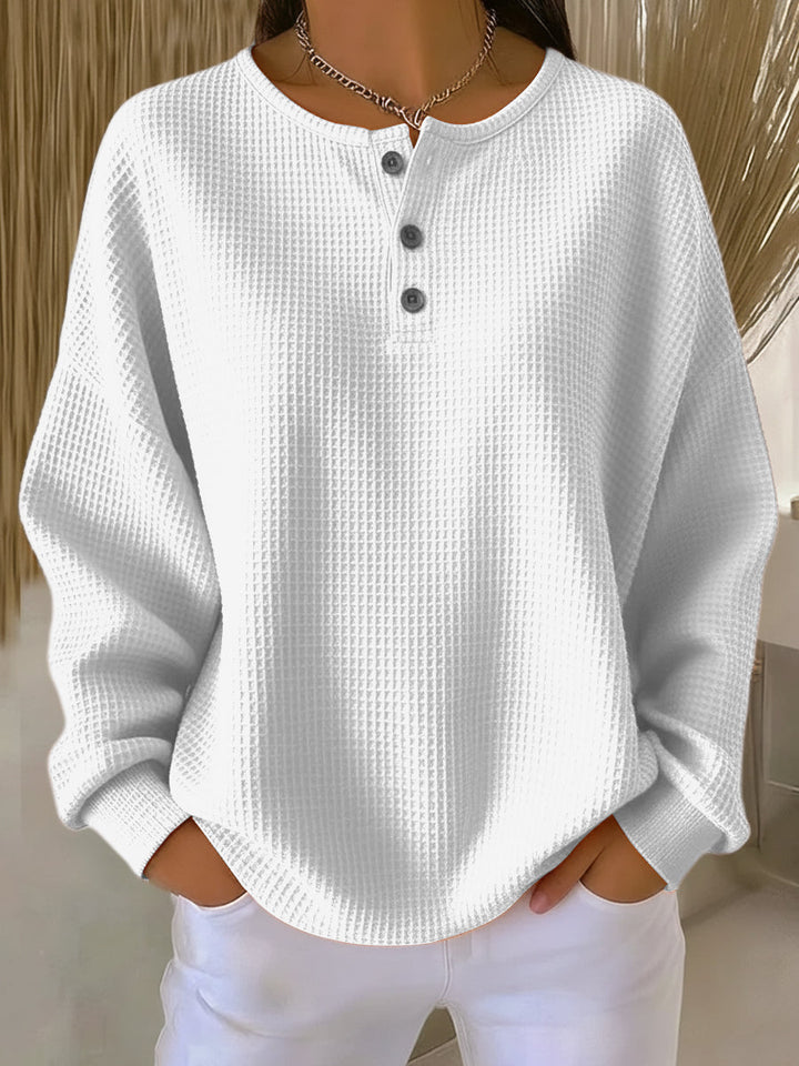 Leonie | Relaxed Henley Sweatshirt