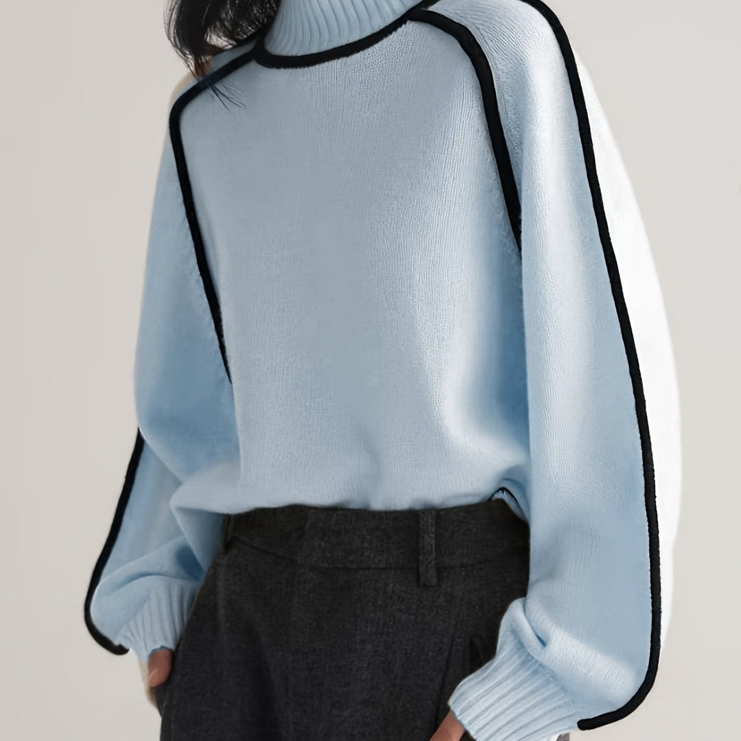 Clara | Colour Block Round-Neck Pullover Sweater