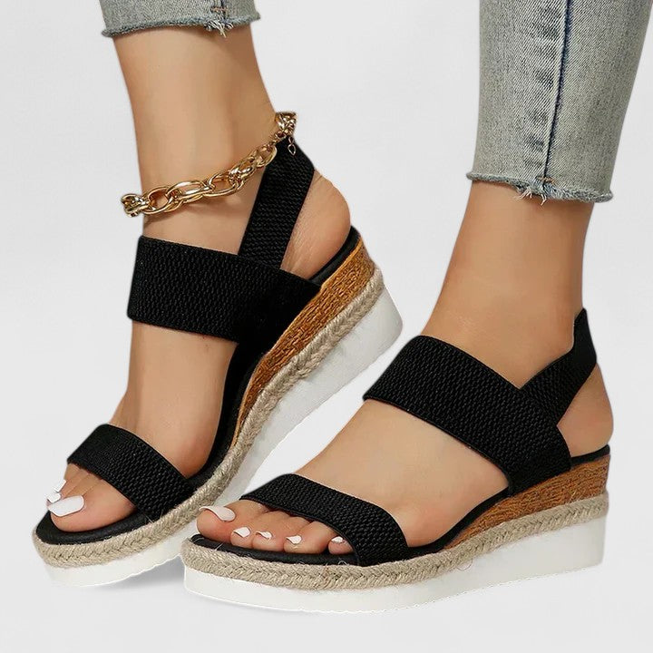 Livia | Elegant Wedge Sandals with Braided Sole