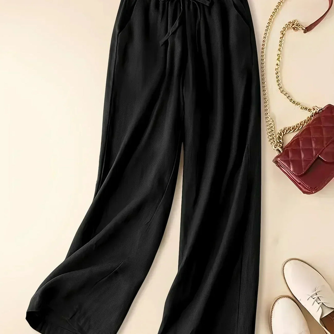 Camila | Relaxed Drawstring Linen-Look Trousers