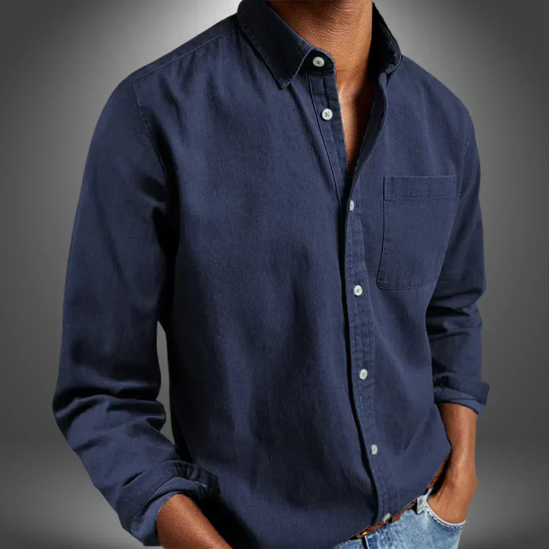 Alistair | Men's Lapel Collar Button-Front Shirt