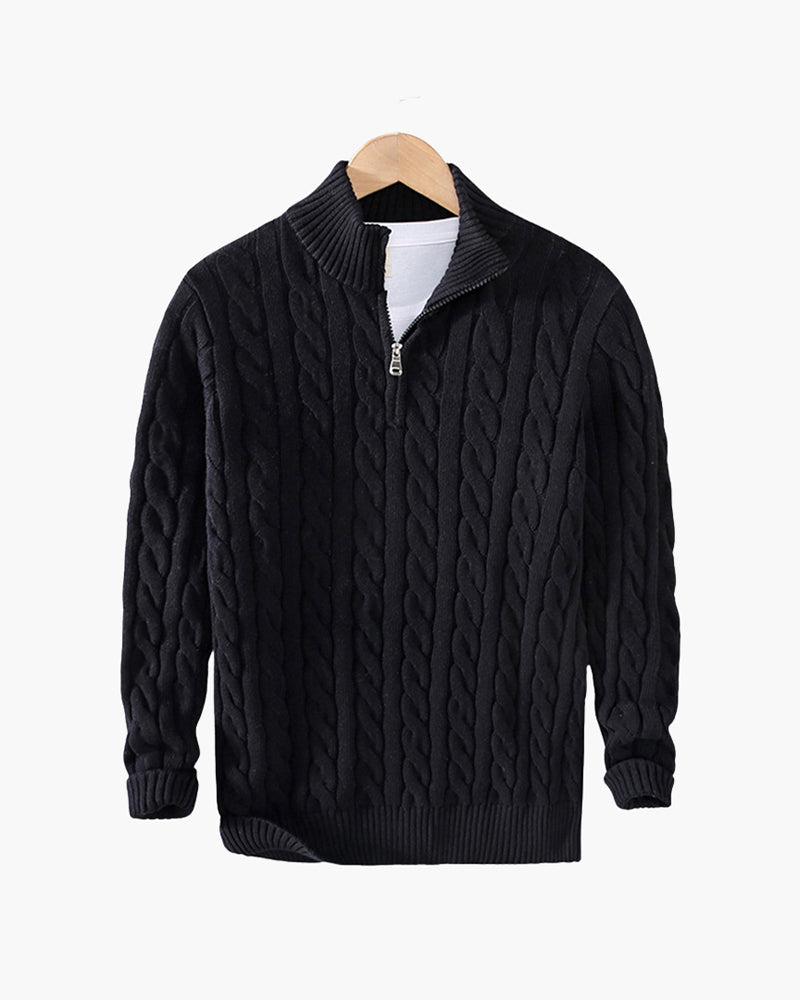 Rowan | Men’s Half-Zip Cotton Knit Jumper