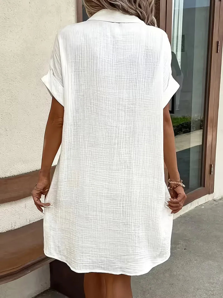 Marlena | Cotton Gauze Button-Front Shirt Dress