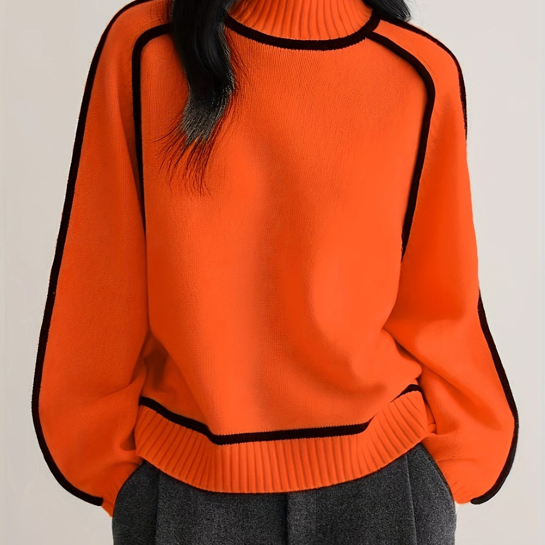 Clara | Colour Block Round-Neck Pullover Sweater