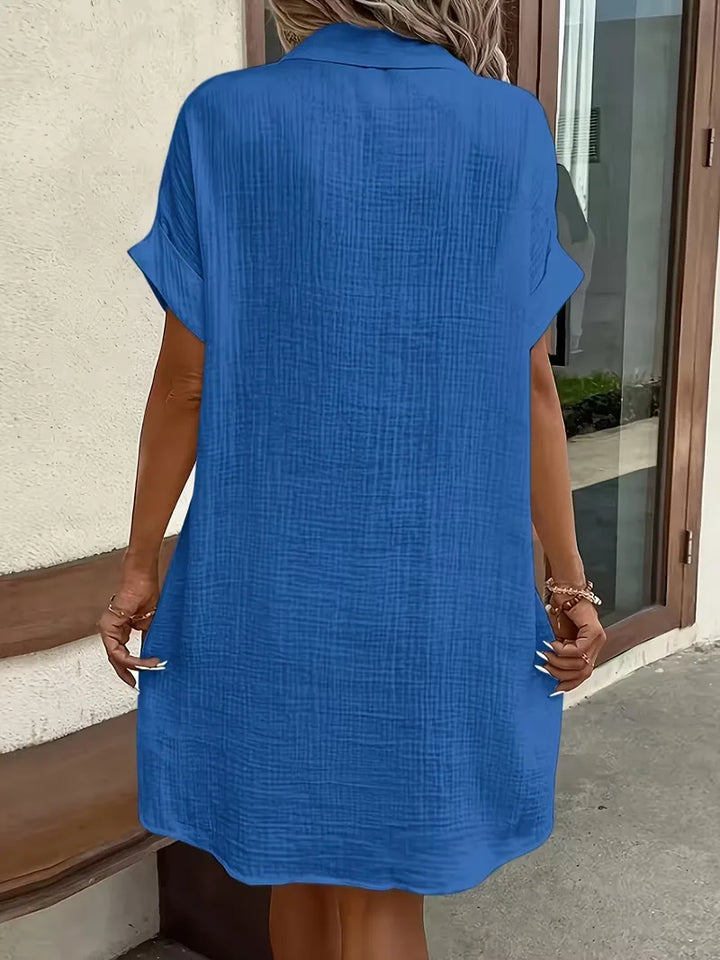 Marlena | Cotton Gauze Button-Front Shirt Dress