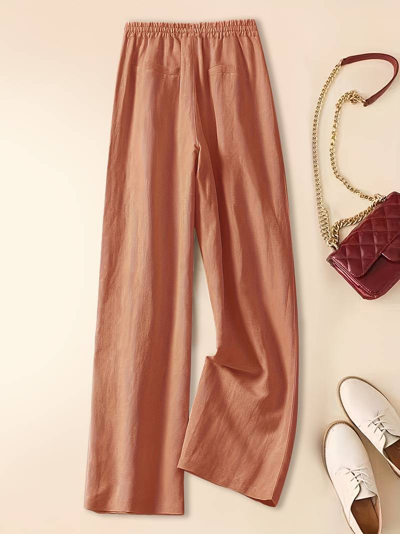 Camila | Relaxed Drawstring Linen-Look Trousers