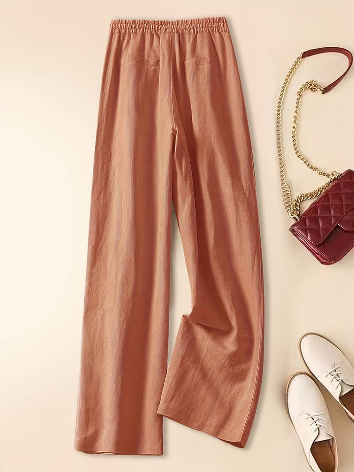 Camila | Relaxed Drawstring Linen-Look Trousers
