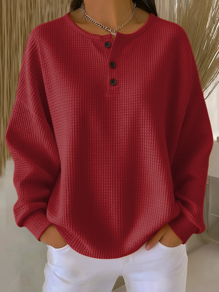 Leonie | Relaxed Henley Sweatshirt
