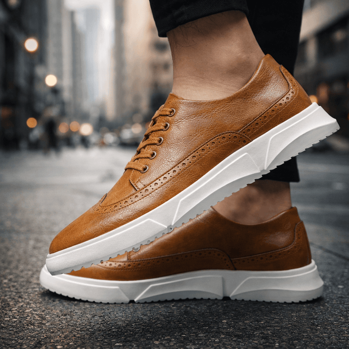 Calver | Men’s Brogue-Detail Lace-Up Trainers