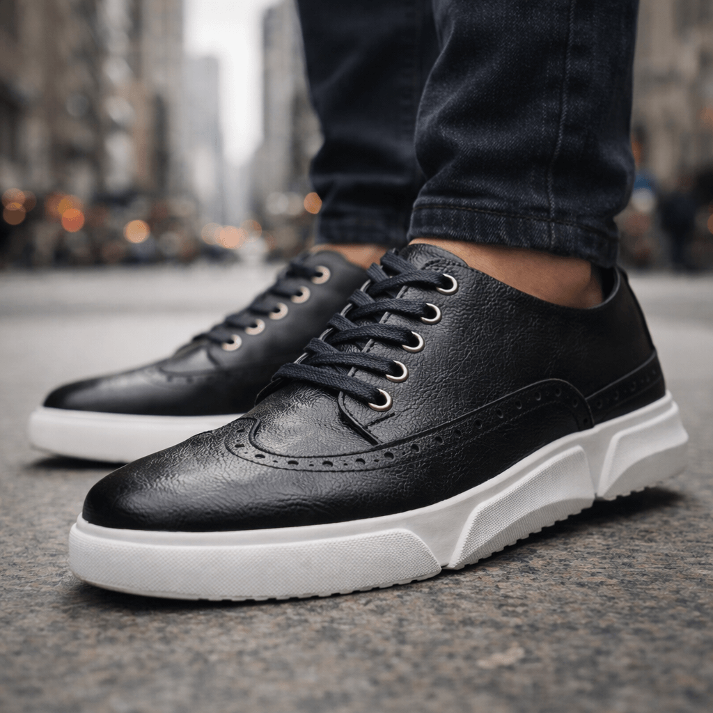 Calver | Men’s Brogue-Detail Lace-Up Trainers