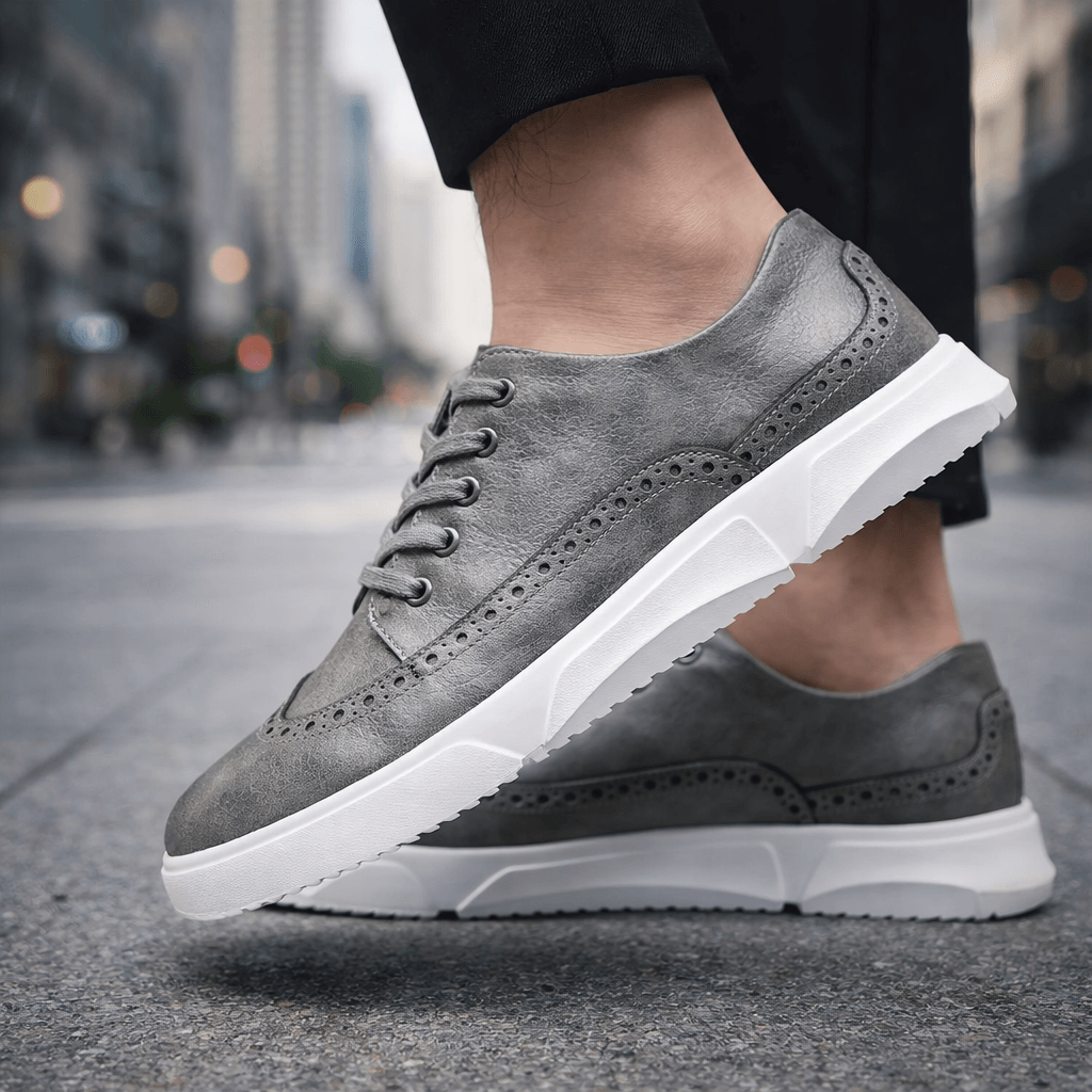 Calver | Men’s Brogue-Detail Lace-Up Trainers