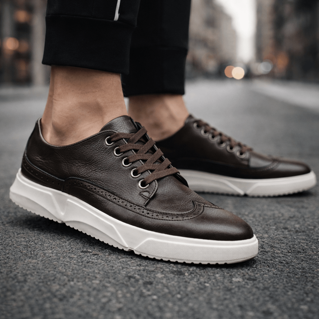 Calver | Men’s Brogue-Detail Lace-Up Trainers