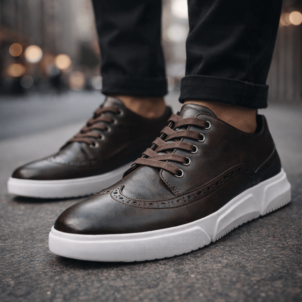 Calver | Men’s Brogue-Detail Lace-Up Trainers