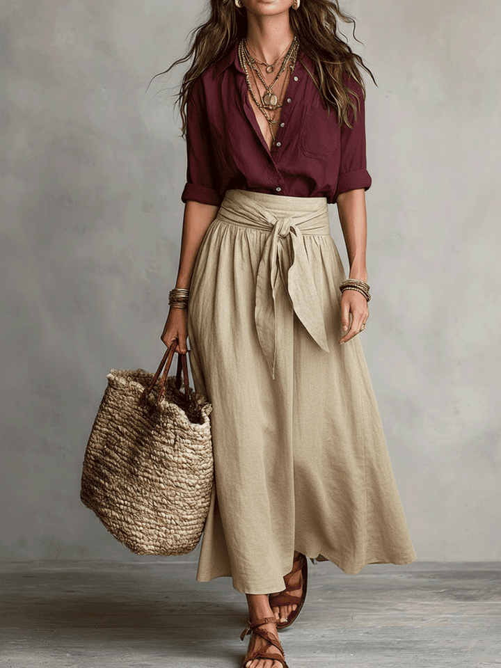 Amalie | Boho Top & Flowing Skirt Set