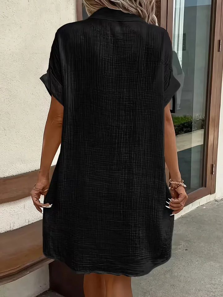 Marlena | Cotton Gauze Button-Front Shirt Dress