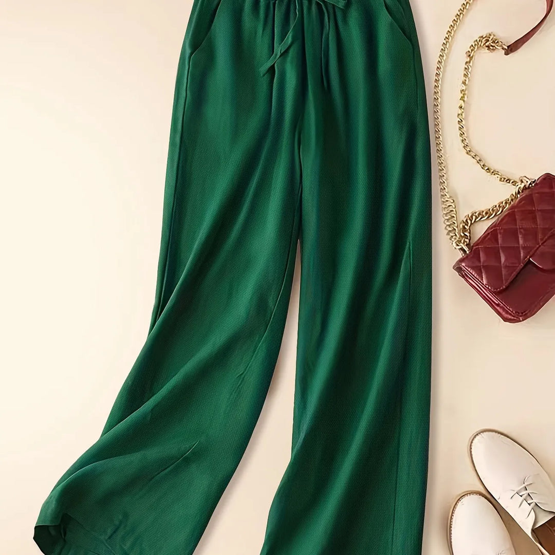 Camila | Relaxed Drawstring Linen-Look Trousers