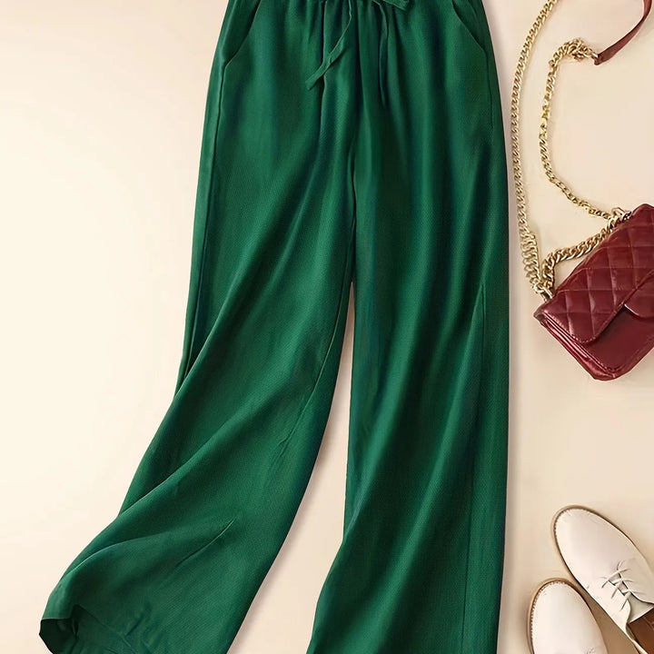 Camila | Relaxed Drawstring Linen-Look Trousers