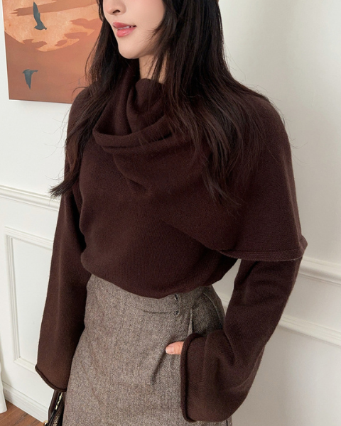 Solene | Scarf-Neck Knitted Jumper