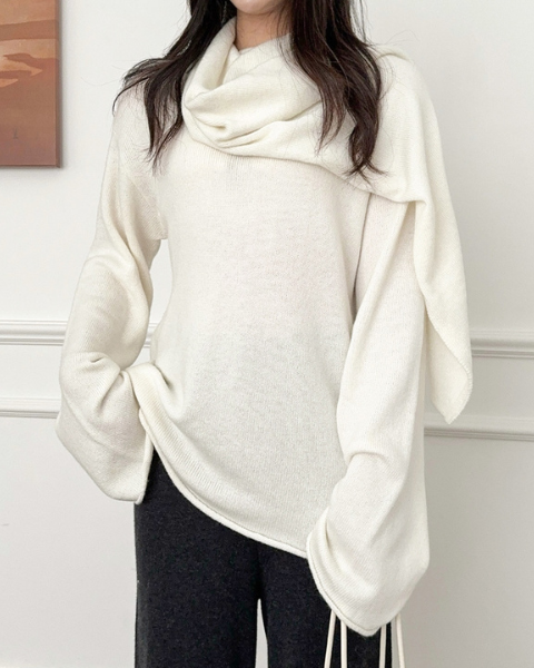 Solene | Scarf-Neck Knitted Jumper
