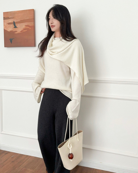 Solene | Scarf-Neck Knitted Jumper