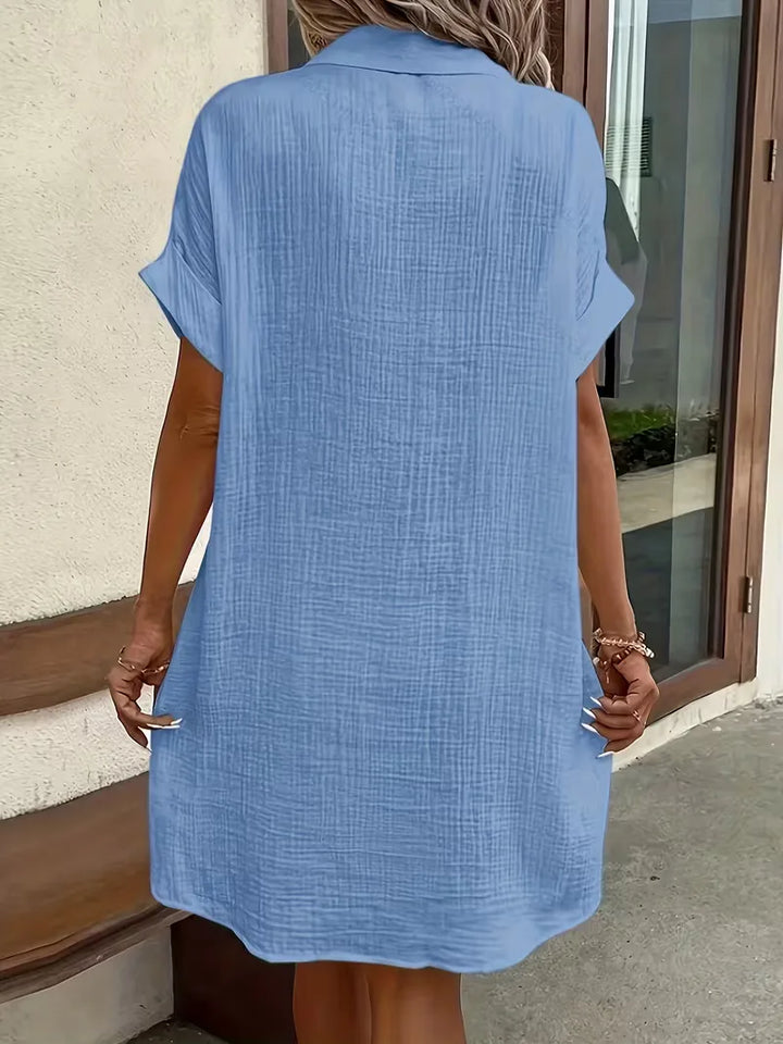 Marlena | Cotton Gauze Button-Front Shirt Dress