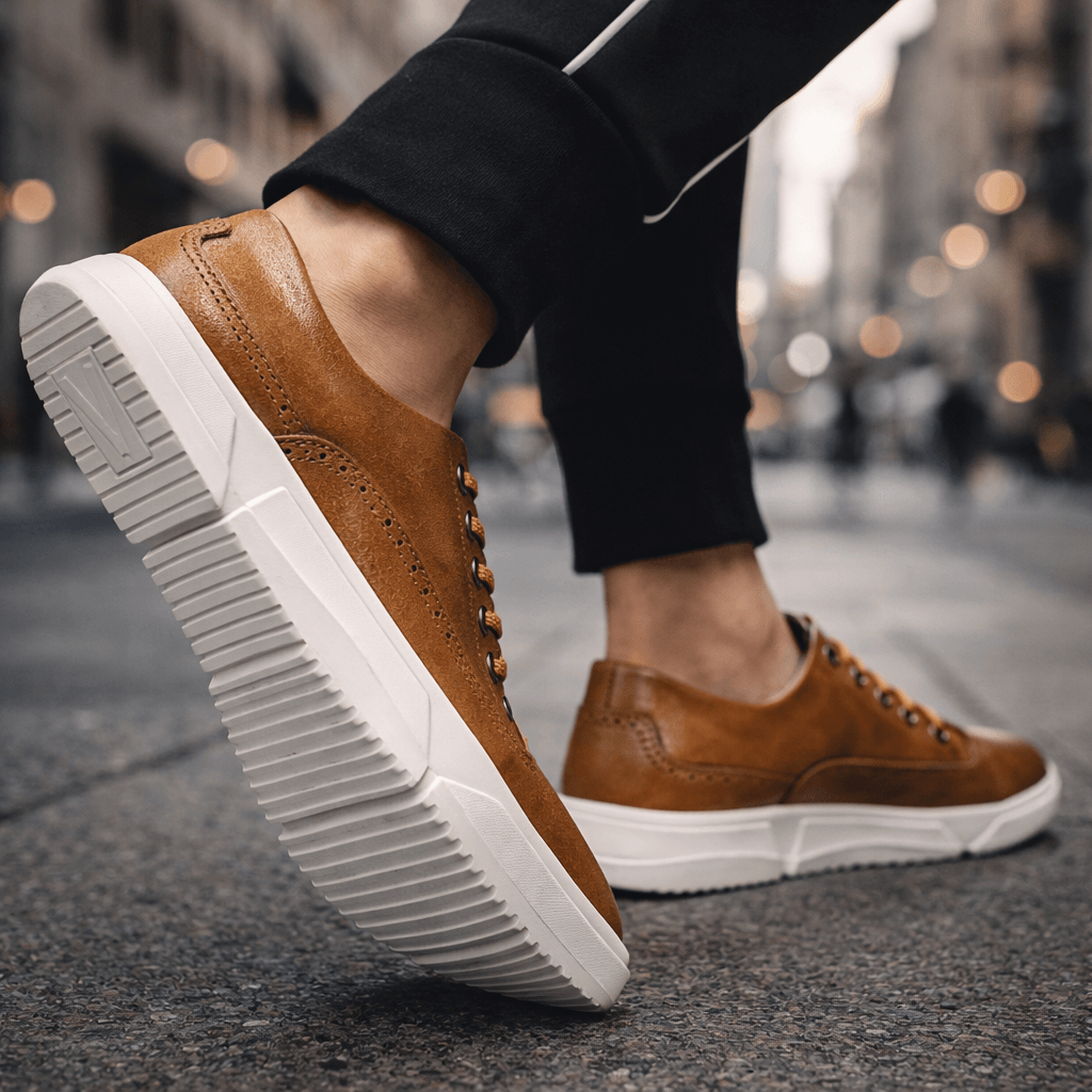 Calver | Men’s Brogue-Detail Lace-Up Trainers