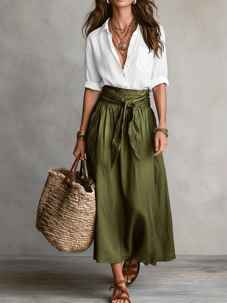 Amalie | Boho Top & Flowing Skirt Set