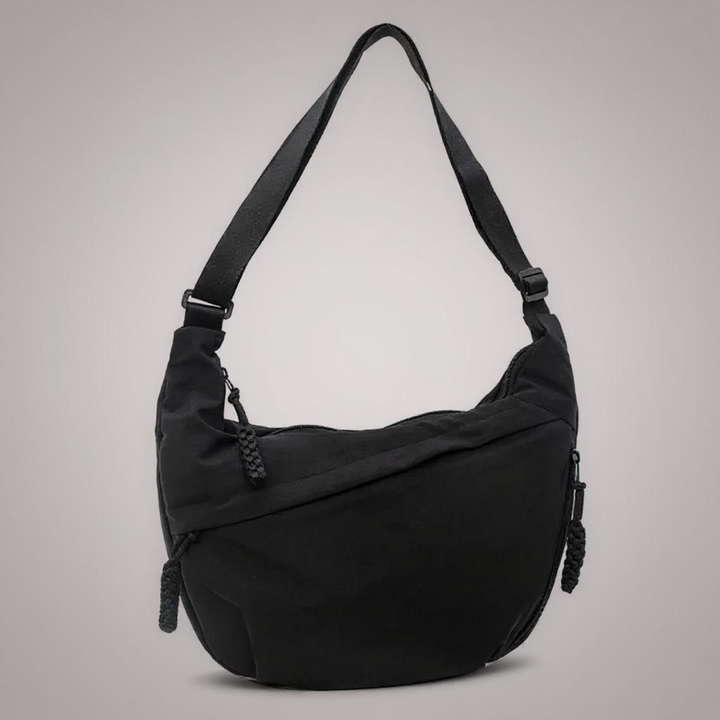 Aria | Black Crescent Shoulder Bag with Adjustable Strap