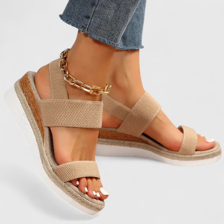 Livia | Elegant Wedge Sandals with Braided Sole
