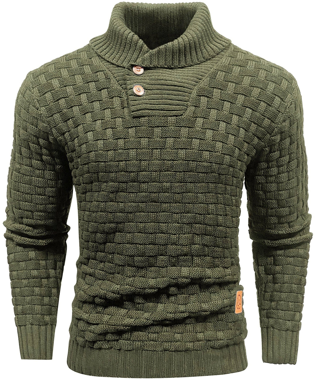 Callum | Men’s Textured Button-Collar Knit Pullover