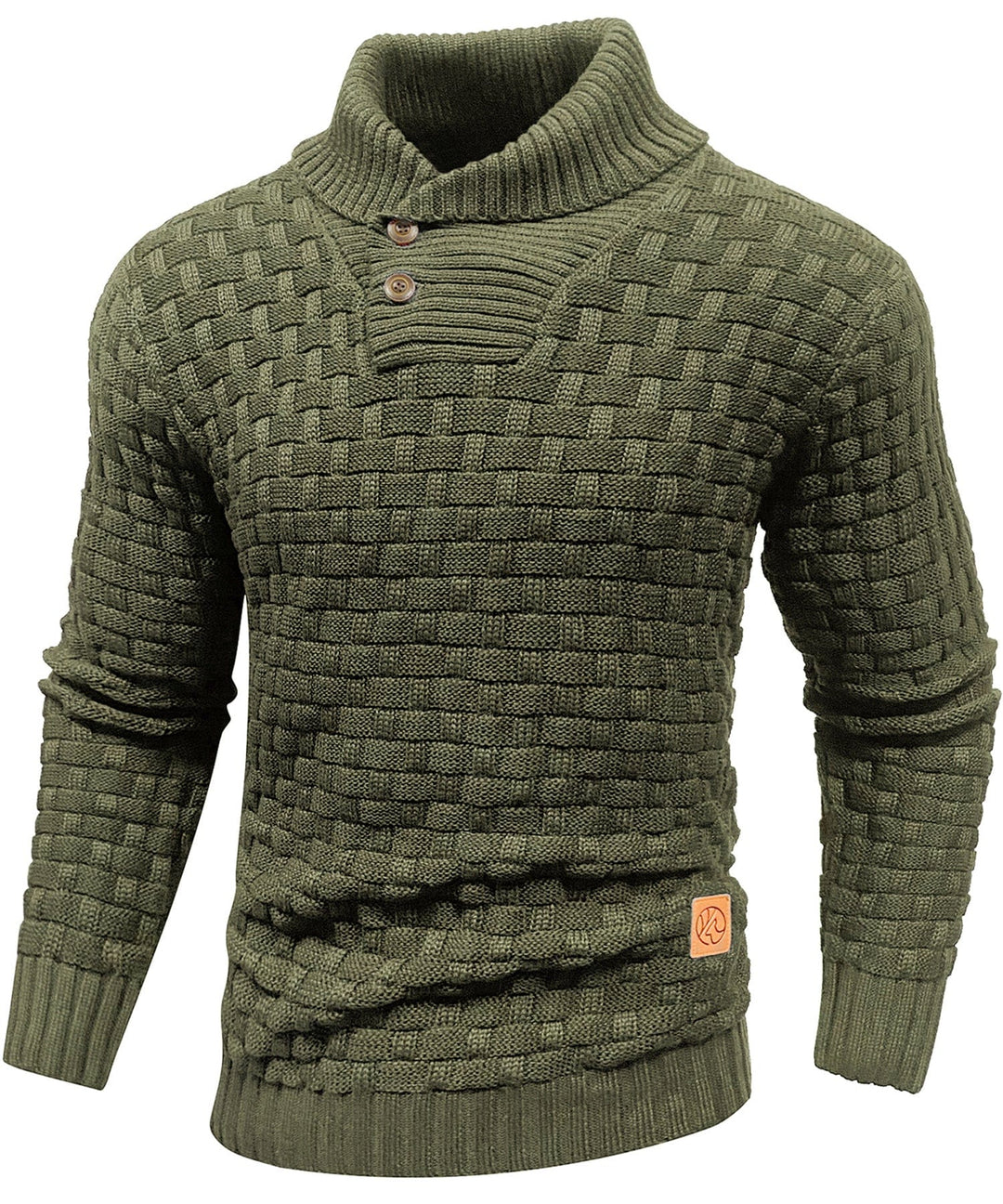 Callum | Men’s Textured Button-Collar Knit Pullover