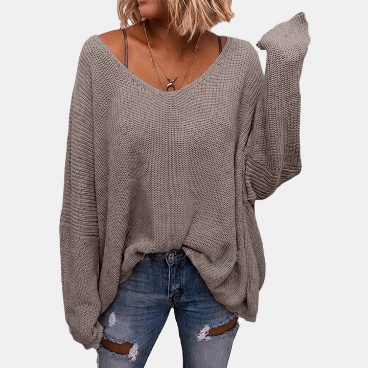 Nicola | Oversized V-Neck Chunky Knit Jumper