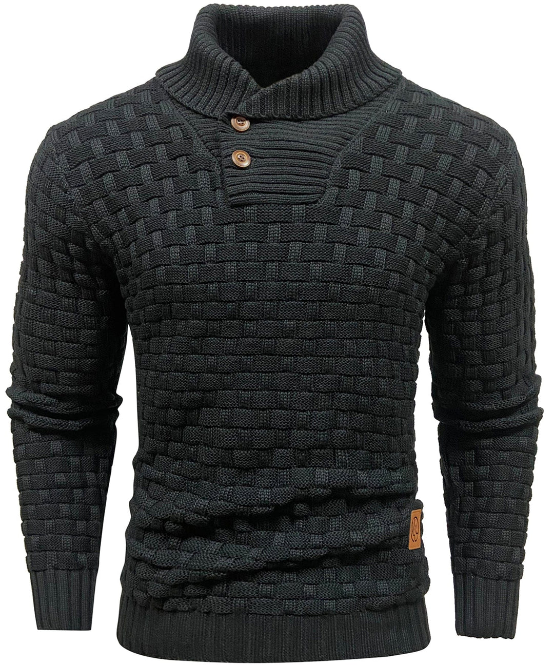 Callum | Men’s Textured Button-Collar Knit Pullover