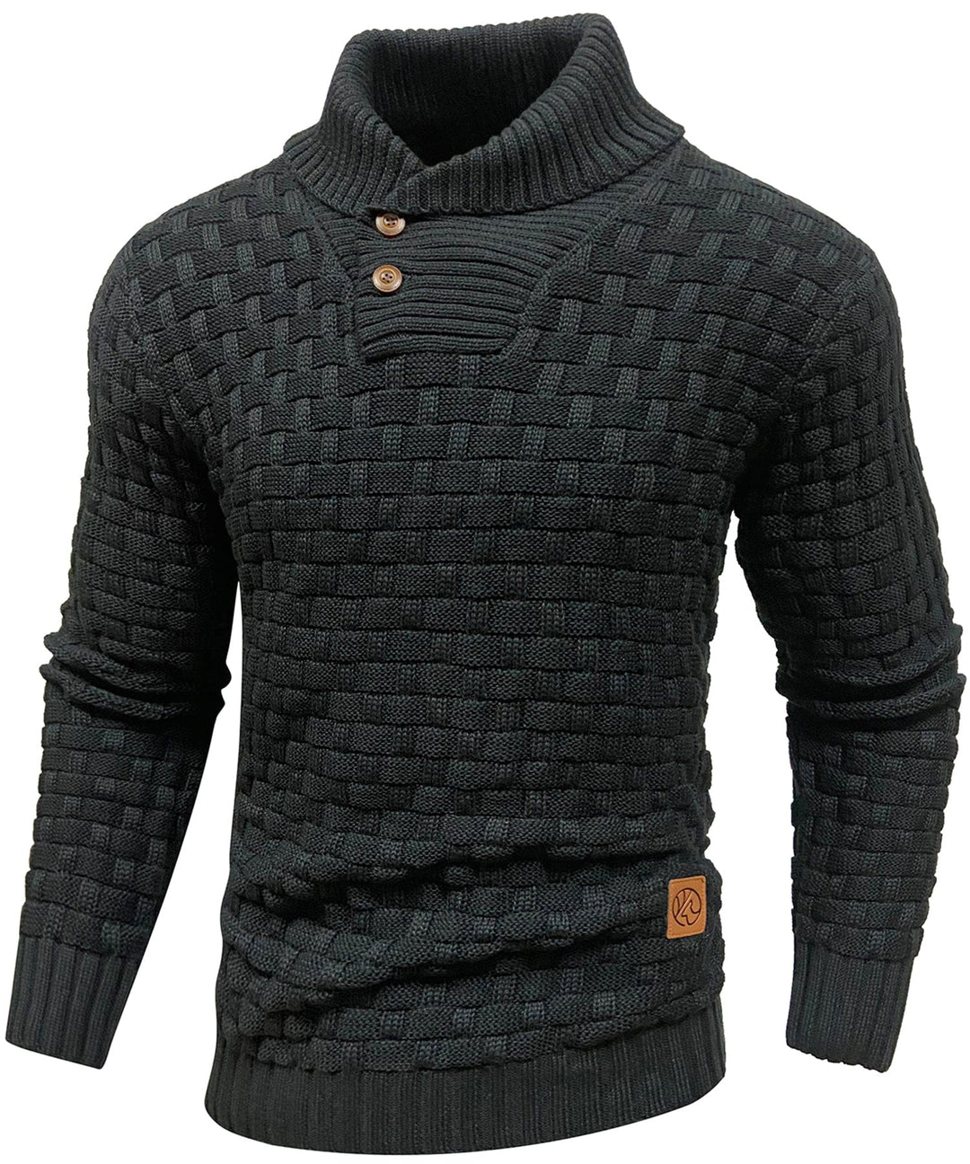 Callum | Men’s Textured Button-Collar Knit Pullover