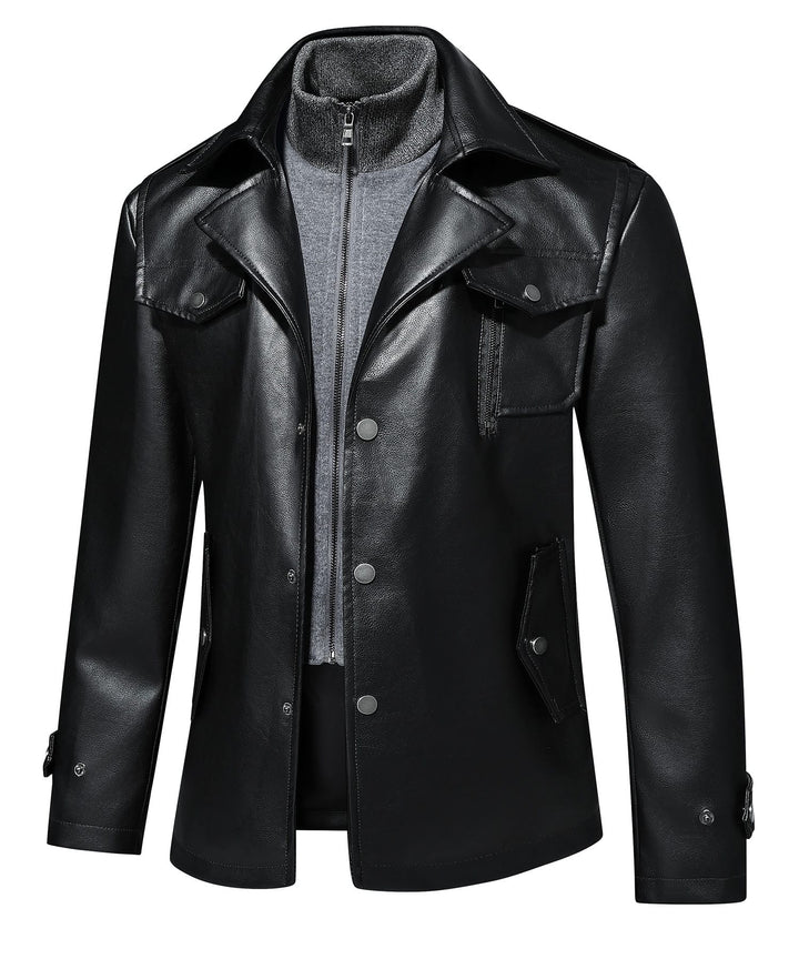 Mason | Men’s PU Leather Utility Jacket