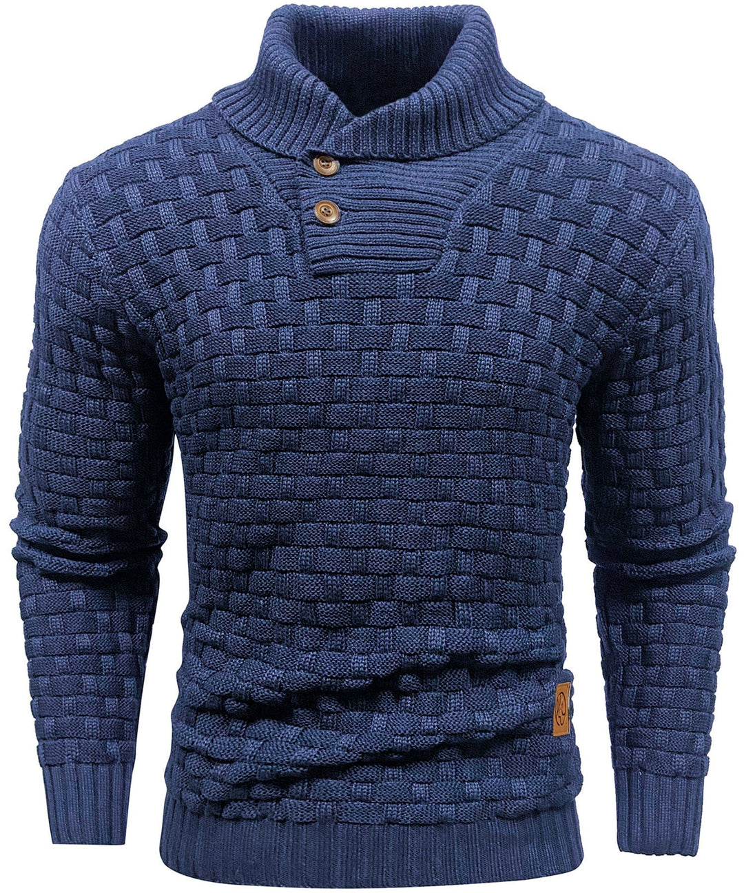 Callum | Men’s Textured Button-Collar Knit Pullover