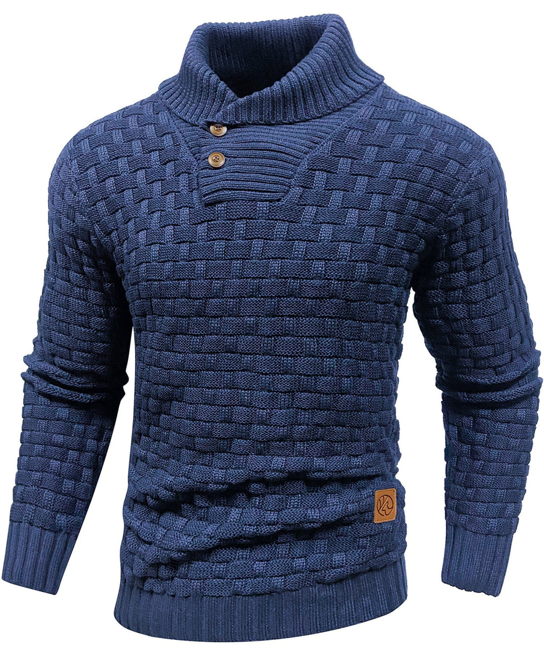 Callum | Men’s Textured Button-Collar Knit Pullover