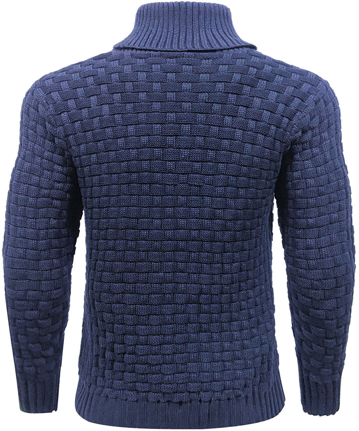 Callum | Men’s Textured Button-Collar Knit Pullover