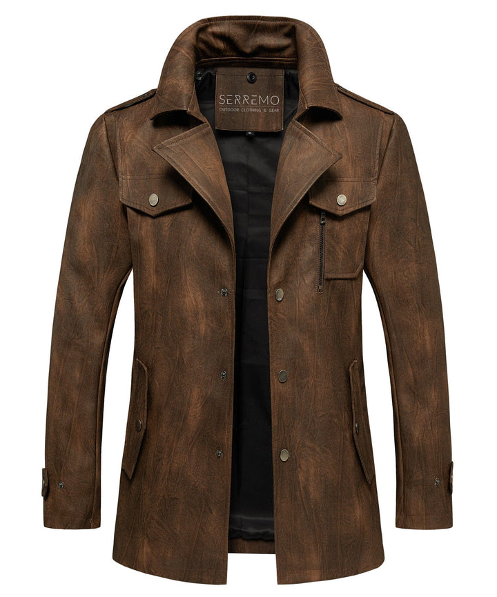 Mason | Men’s PU Leather Utility Jacket