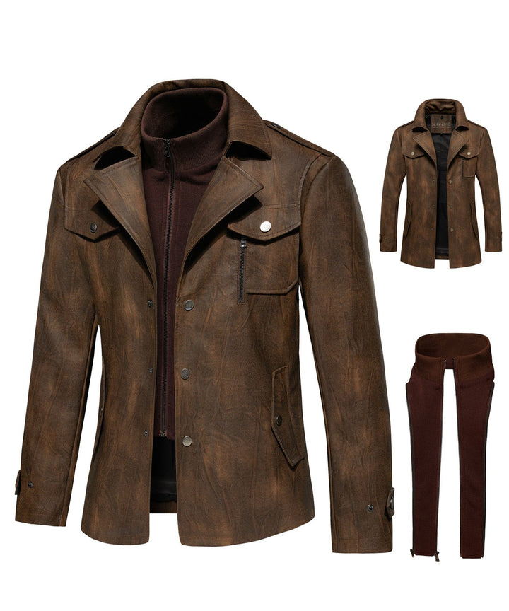 Mason | Men’s PU Leather Utility Jacket