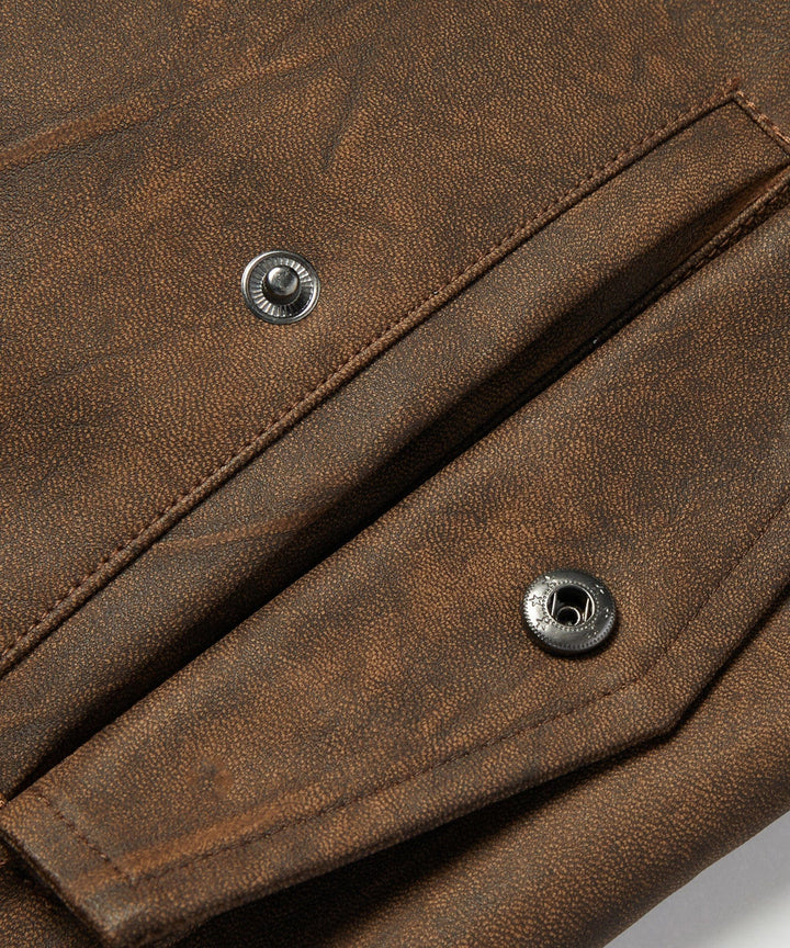 Mason | Men’s PU Leather Utility Jacket