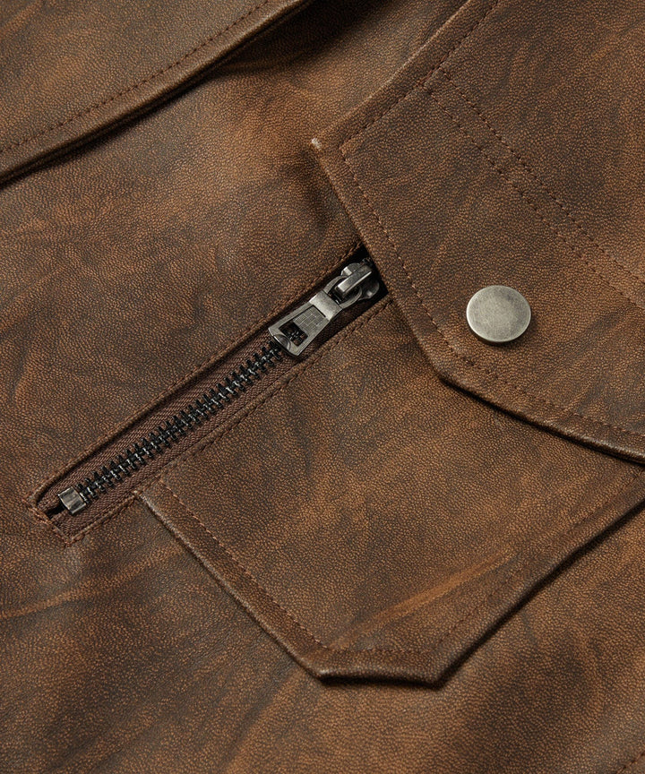Mason | Men’s PU Leather Utility Jacket