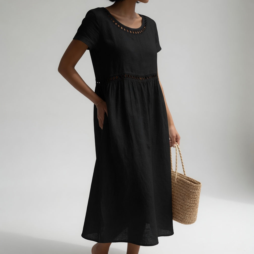 Rose | Embroidered Midi Dress