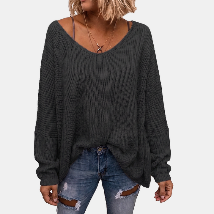 Nicola | Oversized V-Neck Chunky Knit Jumper