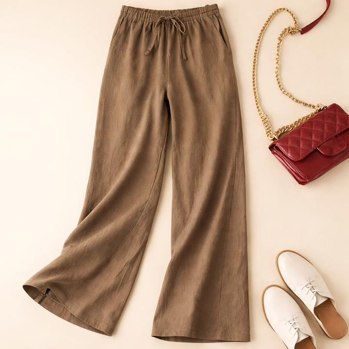 Cassia | Relaxed Drawstring Linen-Look Trousers