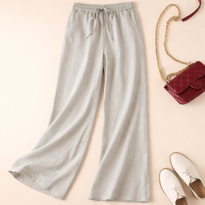 Cassia | Relaxed Drawstring Linen-Look Trousers