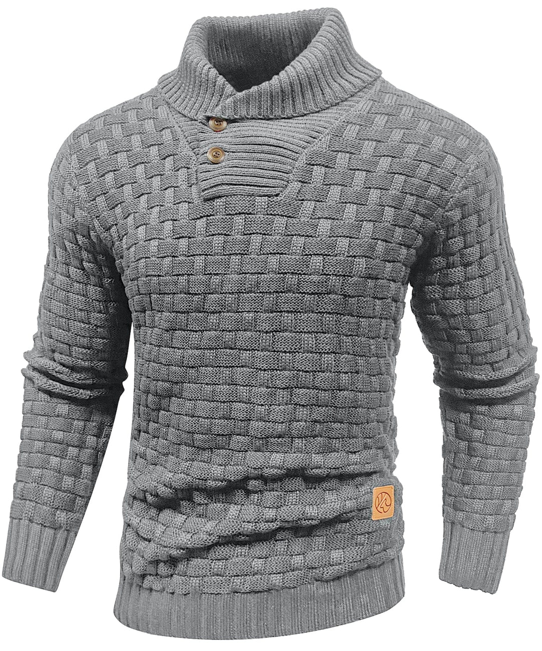 Callum | Men’s Textured Button-Collar Knit Pullover