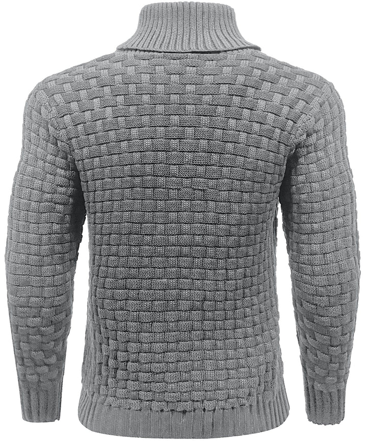 Callum | Men’s Textured Button-Collar Knit Pullover