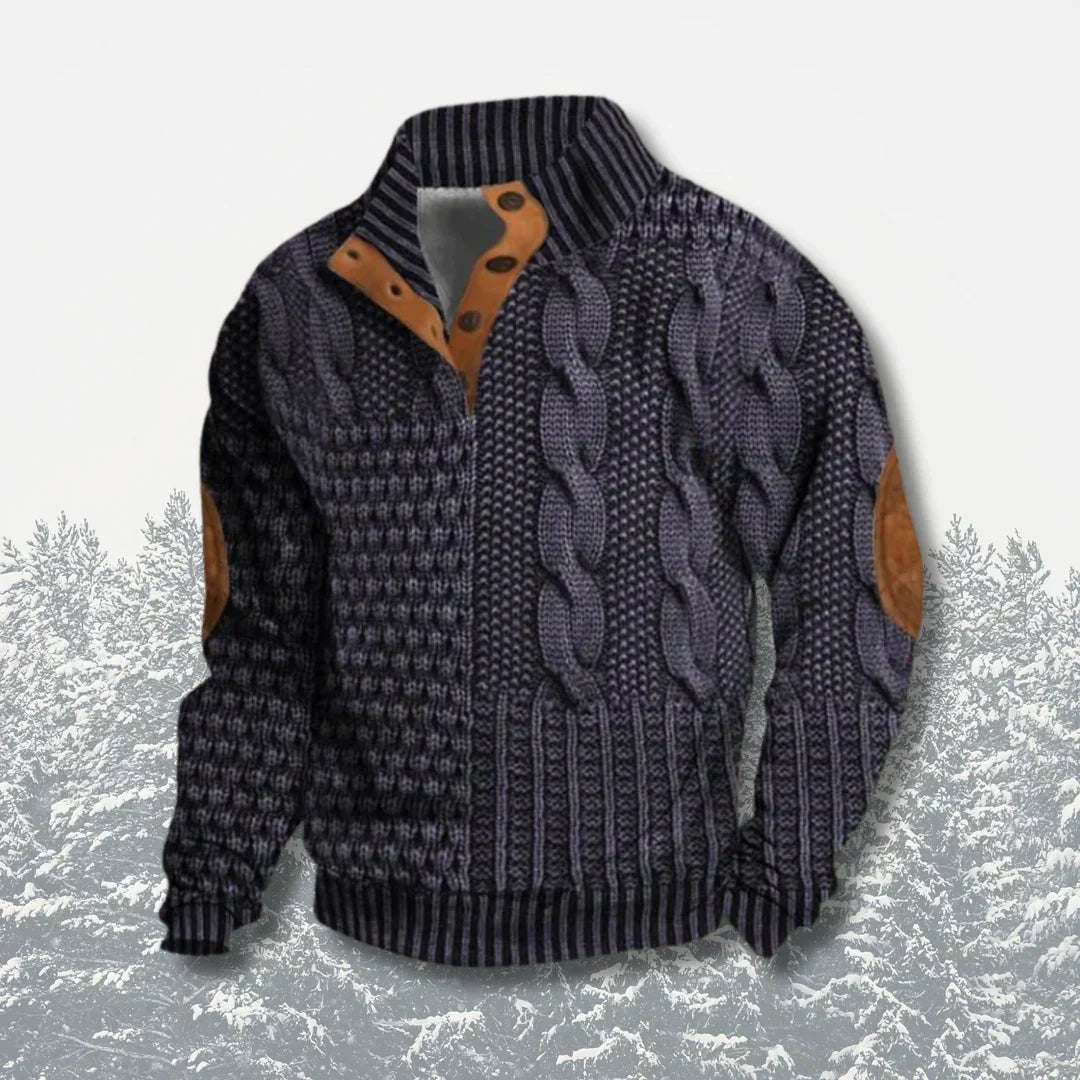 Orson | Men’s Patchwork Knit Crew Neck Jumper