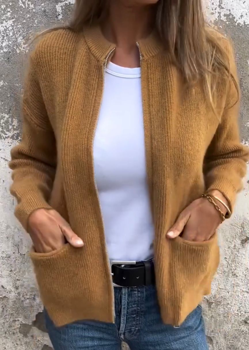 Avery | Zip-Up Knit Cardigan